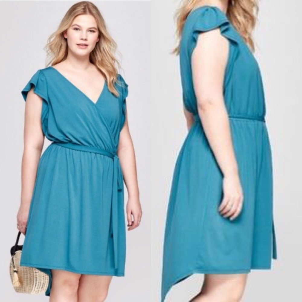 🌈NWT Laguna Teal Solid Dress Plus🌈